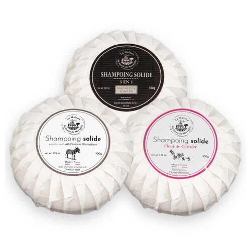 MAISON DU SAVON Savon de Marseille - Solid Shampoo Bar with Vegetable Oil - 100g Bar - Scented