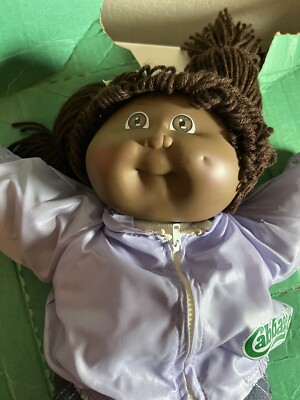 Vtg Cabbage Patch Kid Doll African American Girl Original Outfit