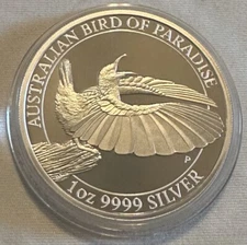 2019 Australian Birds of Paradise 1 oz .9999 silver PROOF Coin- w/OGP&COA.