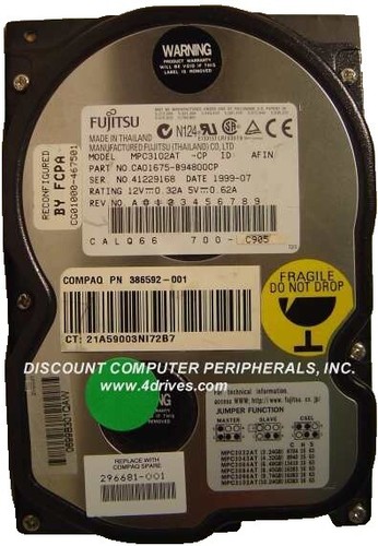 Hard Drive Fujitsu MPF3204AT 20.4GB 5400RPM PATA ATA IDE 512KB