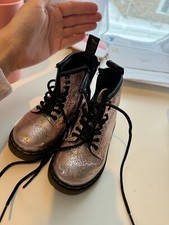 Dr Doc Martens 1460T Pascal Toddler Girls Metallic PEACH/PINK Boots Size 7 US