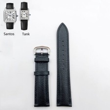 15 18 20MM LEATHER WATCH BAND STRAP FOR FIT CARTIER TANK FRANCAISE PIN BUCKLE