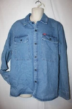 mens wrangler denim shirt jacket L nwt medium blue