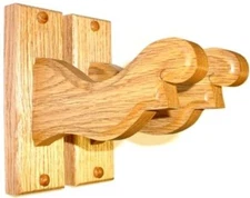 Oak Wooden Wall Mountable Bow Rack Hangers Archery Display  - Natural Finish