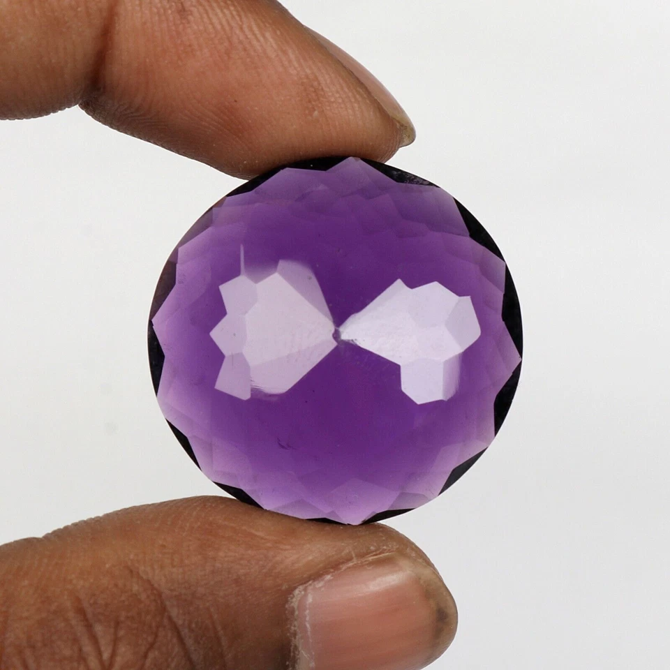 Драгоценный камень огранки круглой огранки 73,50 карата фиолетовый аметист класса А для элегантных ювелирных изделий - Изображение 3 из 4