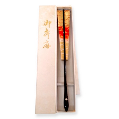 Japanese Odori Folding Paper Fan Sensu Geisha Hand Held Wooden Frame Decor P32 - Picture 2 of 12