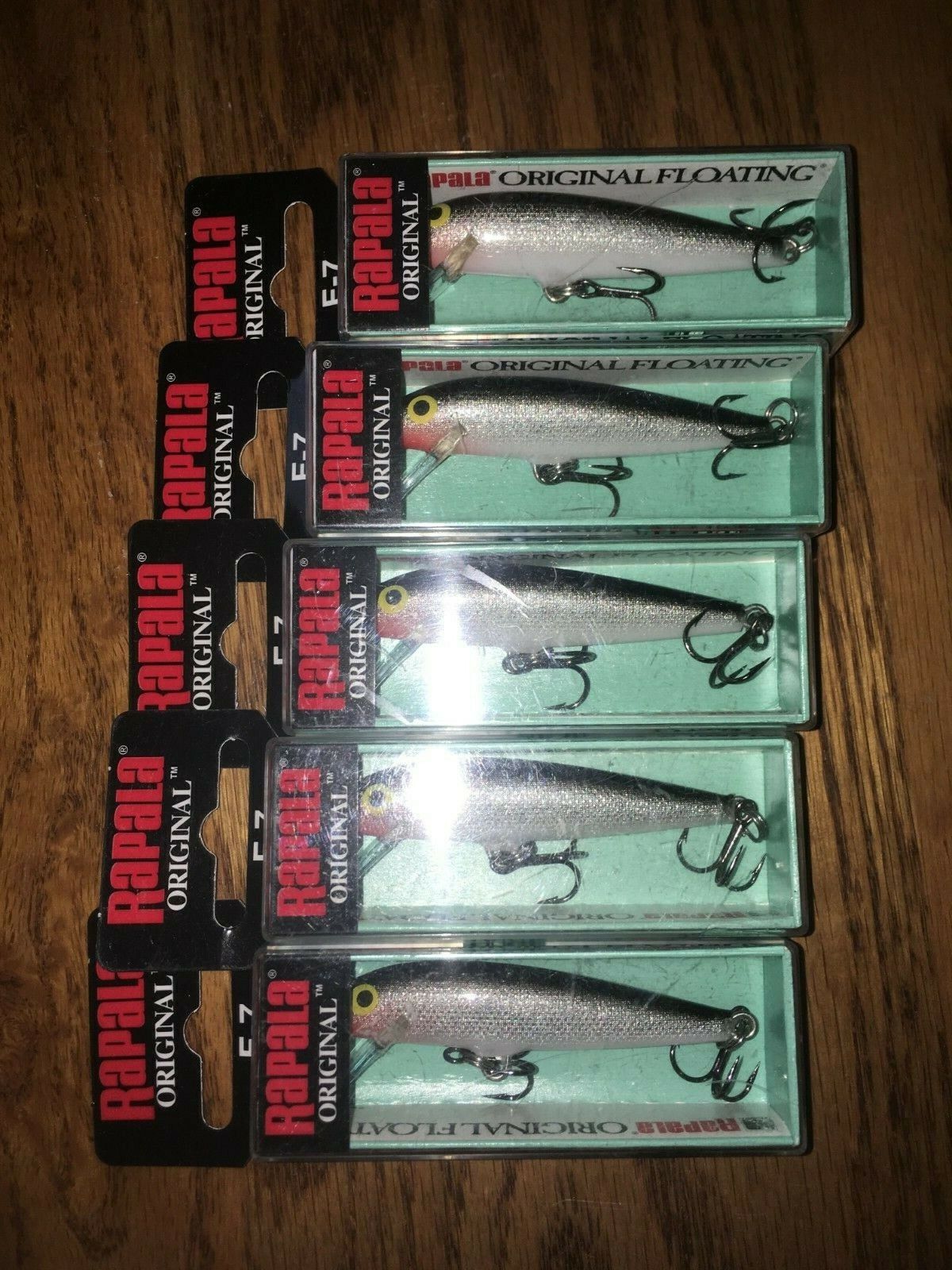 RAPALA ORIGINAL FLOATING 07=LOT OF 5 SILVER COLORED FISHING LURES==F07