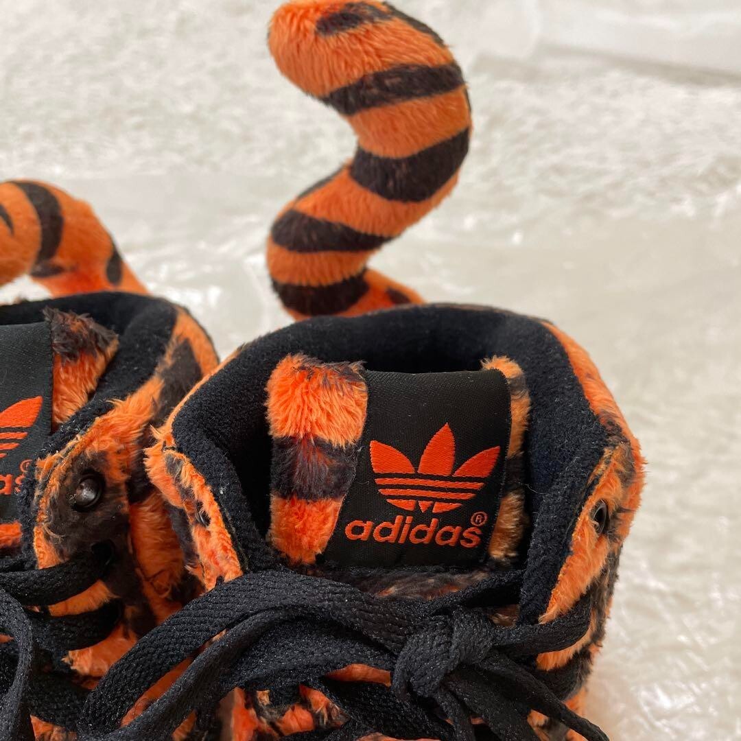 Adidas Jeremy Scott Tiger Mid Sneakers US8 Orange x Black Men's