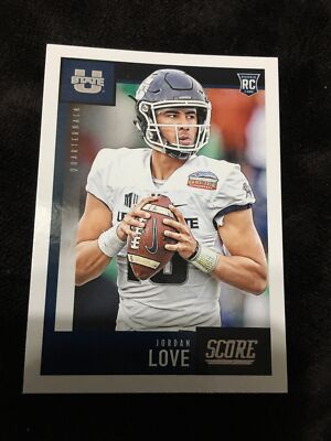 2020 Score Jordan Love Rookie Card Utah State Aggies Green Bay Packers #361