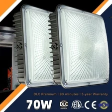 70W LED Gas Station Canopy Ceiling Light Outdoor Parking Lot Garage IP65 Lights