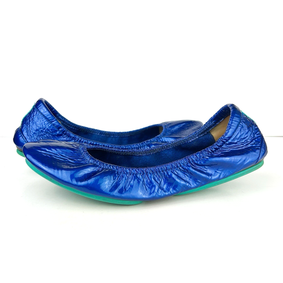 Tieks Blue Sapphire Metallic Shimmer Patent Leather Foldable