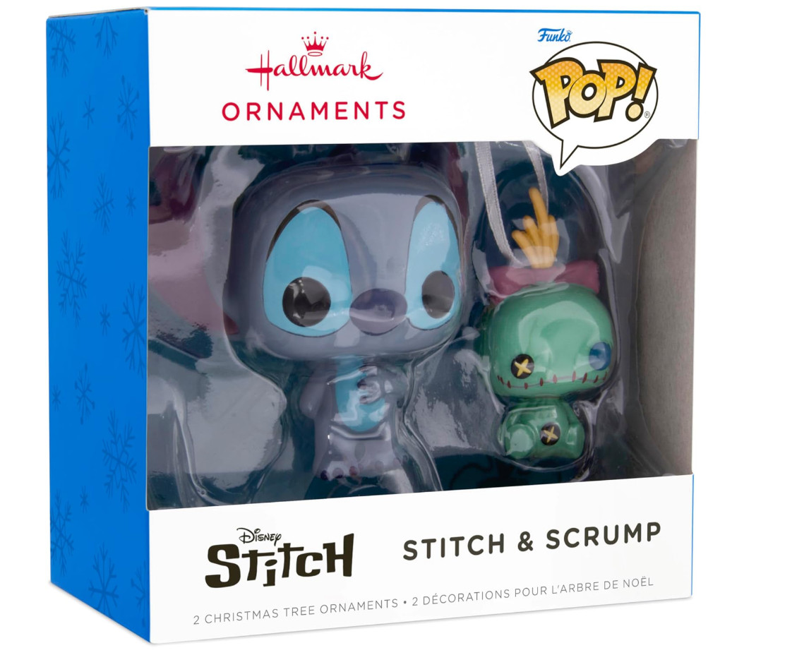 Hallmark Disney Stitch with Scrump Funko POP! Christmas Ornaments NEW