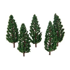 Yetaha 50PCS Model Trees, Trains Scenery DIY Pine Plastic Green for OO HO Scale