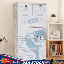 Cómoda con cajones de plástico, armario de almacenamiento con 6 cajones/armario para dormitorio infantil
