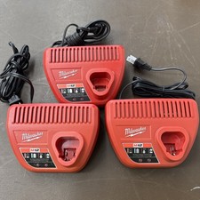 Bundle 3 Pack Brand New Milwaukee M12 Battery Charger Lithium-Ion 12V 48-59-2401
