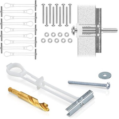 10 PCS Universal Metal Stud Anchors Wall Mount TV Kit Supports 90 LBS Steel