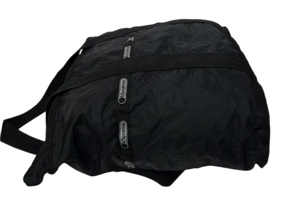 Винтажная классическая черная сумка-тоут LeSportsac большая дорожная наплечная сумка для переноски всех - Изображение 3 из 4