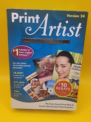2011 PRINT ARTIST GOLD EDITION PC Computer Home Graphics Software Version 24