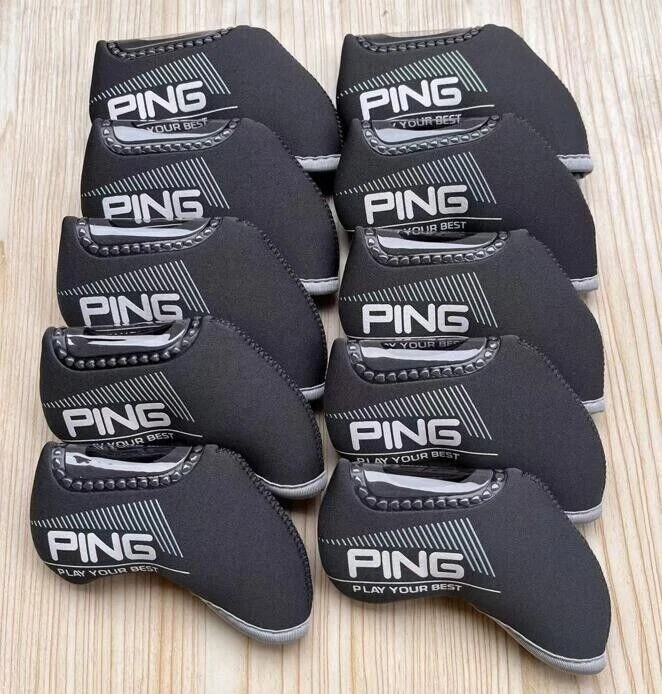 10Pcs Ping Window Classic Style Golf Club Iron Head Cover Gray - Image 1 of 1