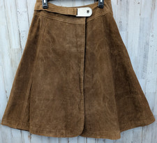 VTG Leather Wrap Skirt 11/12 Western Rodeo Ranch Festival Belted Cowgirl USA