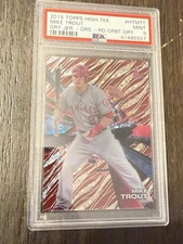 2015 Topps High Tek HTMTT Mike Trout RED /5 Gray Jersey Orbit Diffractor PSA 9