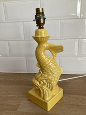 Vintage Casa Pupo Dolphin / Koi Carp Fish Lamp Base Yellow Kitschy Working