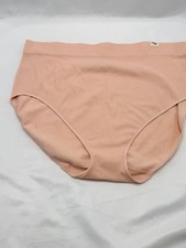 Vintage Olga By Warners Brief Panties Size 2X Pink Ribbed Seamless Stretch New