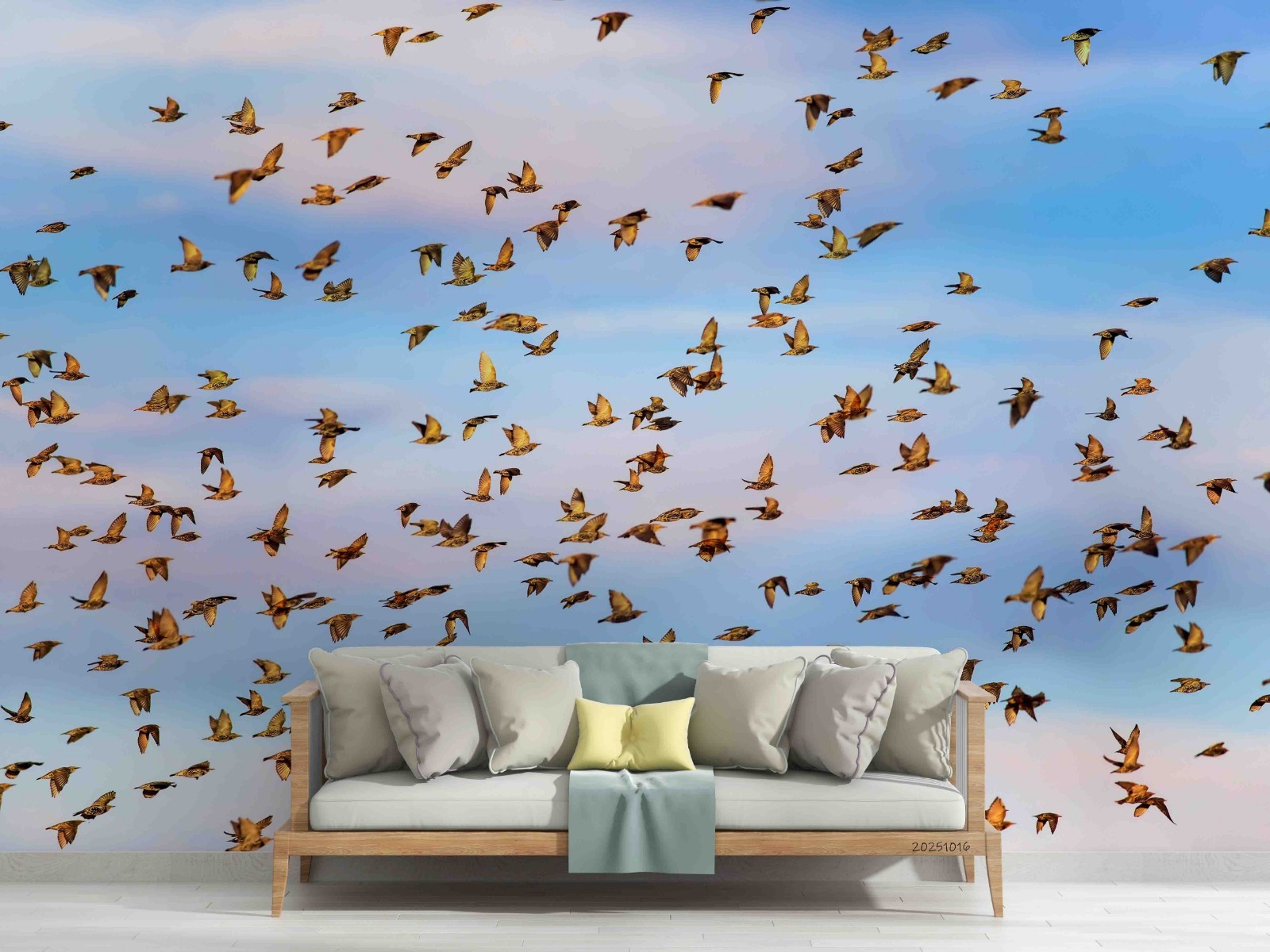 3D Sky Birds Landscape Wall Murals Wallpaper Murals Wall Sticker