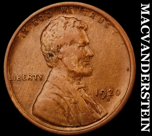 1920-D Lincoln Wheat Cent- Extra Fine Semi Key Better Date #i7147