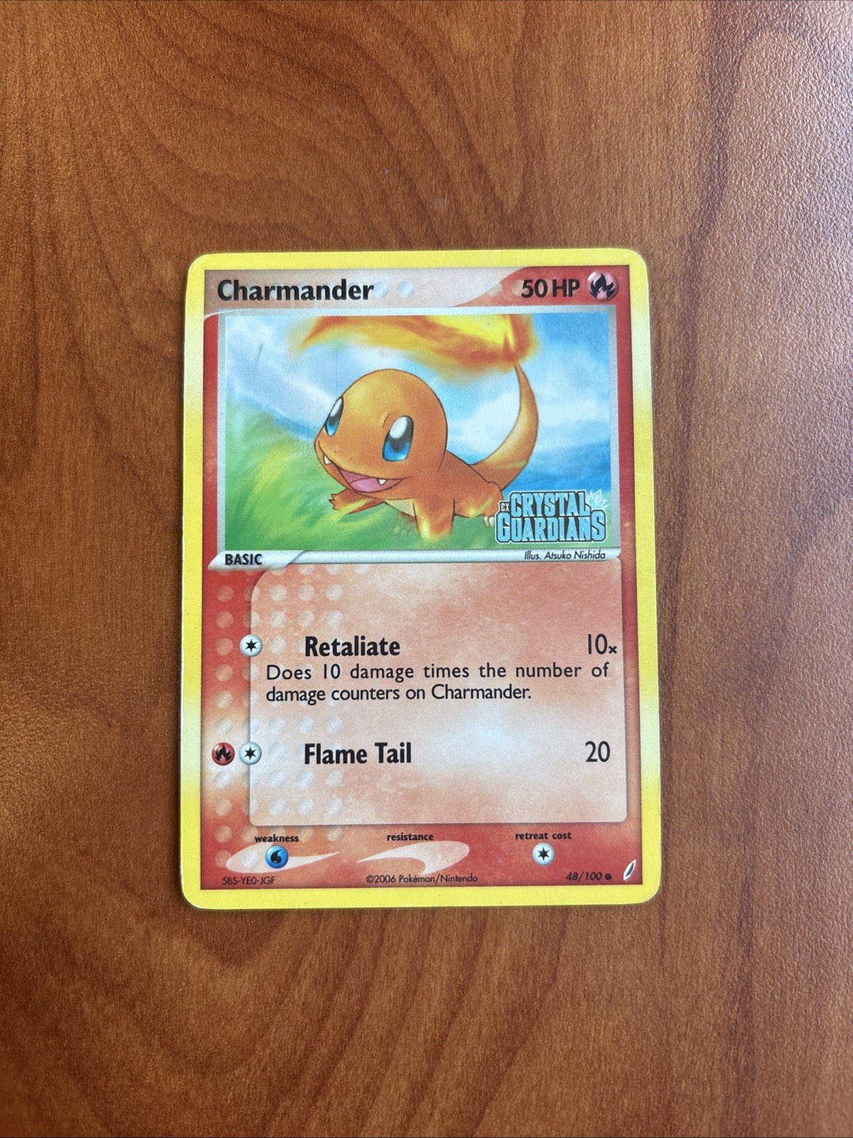 Pokemon Card TCG EX Crystal Guardians Charmander Reverse Holo Stamped 48/100