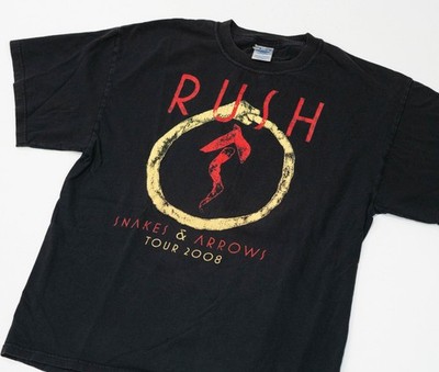 Vintage Rush Band Tee Men Size L Snakes & Arrows Hard Rock Heavy Metal Y2K