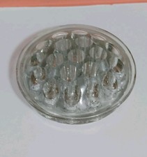 "Rare" Thicker Vintage Clear 1.5" Glass 19 Hole Footed Flower Frog