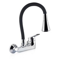 KüChenarmatur Schwarz Wasserhahn Flexibler Auslauf Wandarmatur Schwenkbar
