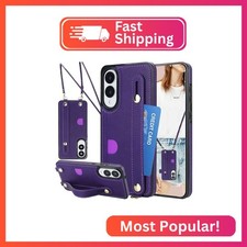 CCSmall for Samsung Galaxy S25 Edge Crossbody Case w Card Holder KB Purple