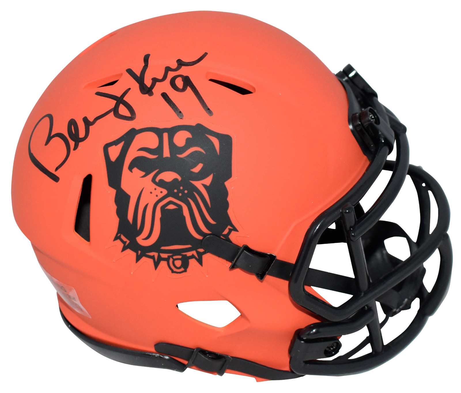 Bernie Kosar Autographed Signed Cleveland Browns RAVE SPEED MINI HELMET BECKETT 