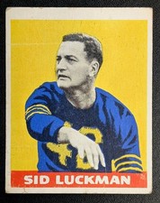 1948 Leaf #1 SID LUCKMAN RC Rookie - HOF QB Chicago Bears -- ~VG, Nice Card . rookie card picture
