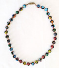Murano Style Beaded Necklace 18".  Millefiori Glass Beads. Multicolor. Knotted. — photo 2