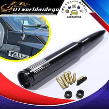 US Flag 50 Caliber Black Bullet Antenna Short Aluminum Kit for Ford F150 Raptor