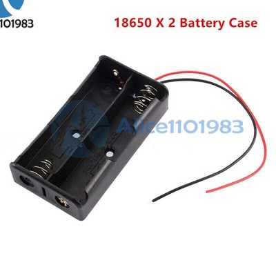 Black 3.7V   Holder Box Case   For   Packs 2x 18650 Cells Cases *pt