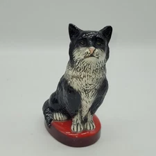Vintage Scott Products Inc. Cat Bottle Opener Cast Metal Figural Black White Cat