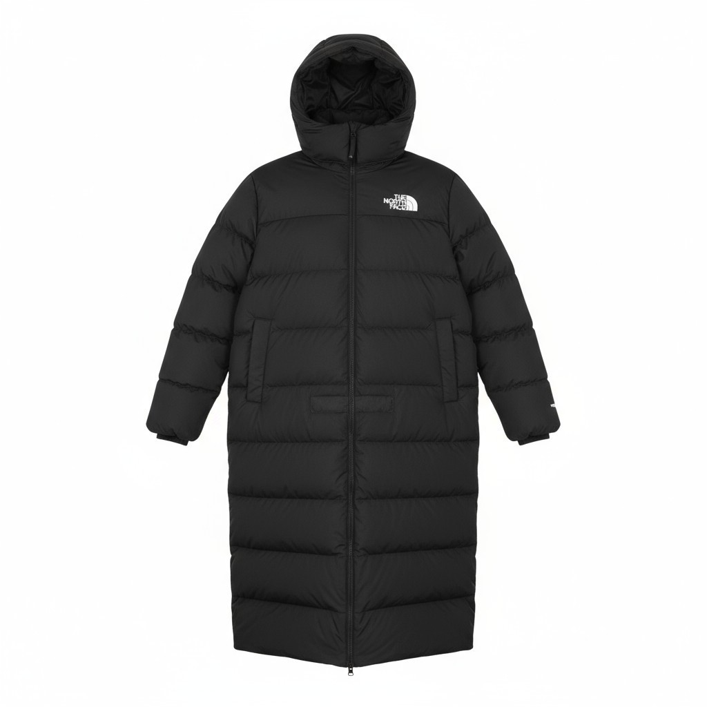 THE NORTH FACE Abrigo Largo Con Capucha Logo 550 Para Mujer XL Negro