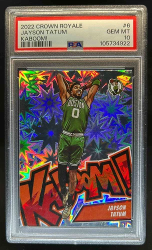 2022-23 Crown Royale Jayson Tatum Kaboom SSP #6 Celtics PSA 10