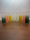 SET OF 8Glassware, Blendo Drinking Glasses,VTG. OMBRE CLEAR-COLOR