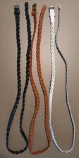 Ladies Braided Belts - Set Of 3 in Black, Brown, and Silver