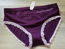 NWT Vintage Victoria's Secret Logo Waist Smooth Seamless Hiphugger Panties S