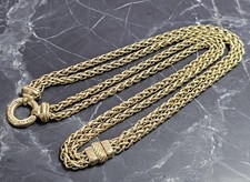 David Yurman 18k Gold Necklace Double Wheat C...