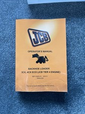 Genuine JCB Operations Manual Backhoe Loader 3CX 4CX Eco JCB Tier 4 Engine