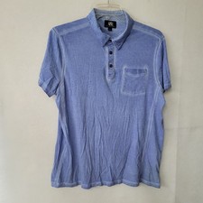 Rock Republic Mens Polo Shirt XL Blue Short Sleeve Casual Cotton Pocket