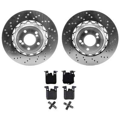 SHW Rear Rotors & Hella Low-Met Disc Brake Pad Kit for BMW F82 F83 M4 3.0L L6