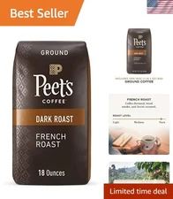 Peet's 18 Ounce Ground French Roast Coffee - Perfect for Drip or Pour Over